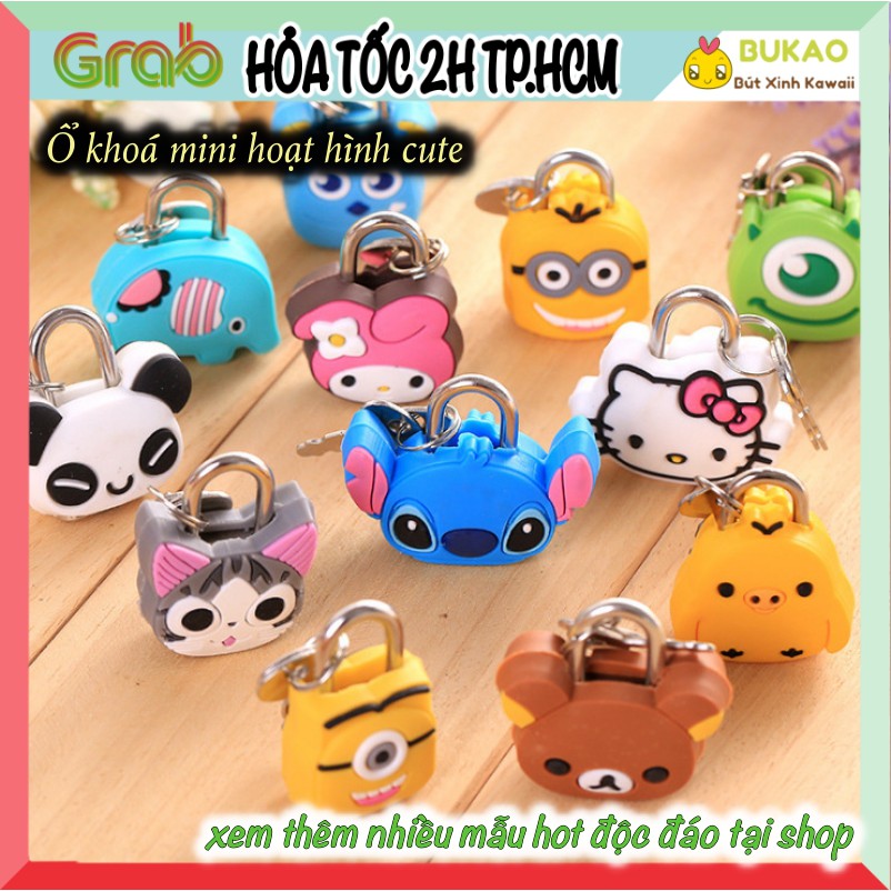 (RESTOCK) Ổ KHOÁ MINI HOẠT HÌNH CUTE kèm 2 chìa khoá BUKAO