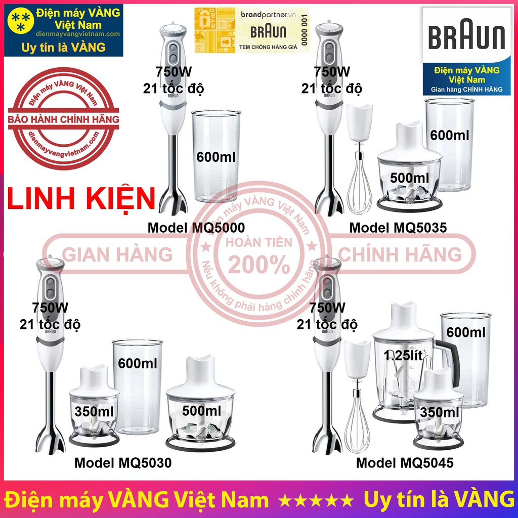 Linh kiện máy xay cầm tay Braun MQ5000 MQ5200 MQ5035 MQ5235 MQ5030 MQ5045 MQ5245 - Hàng chính hãng