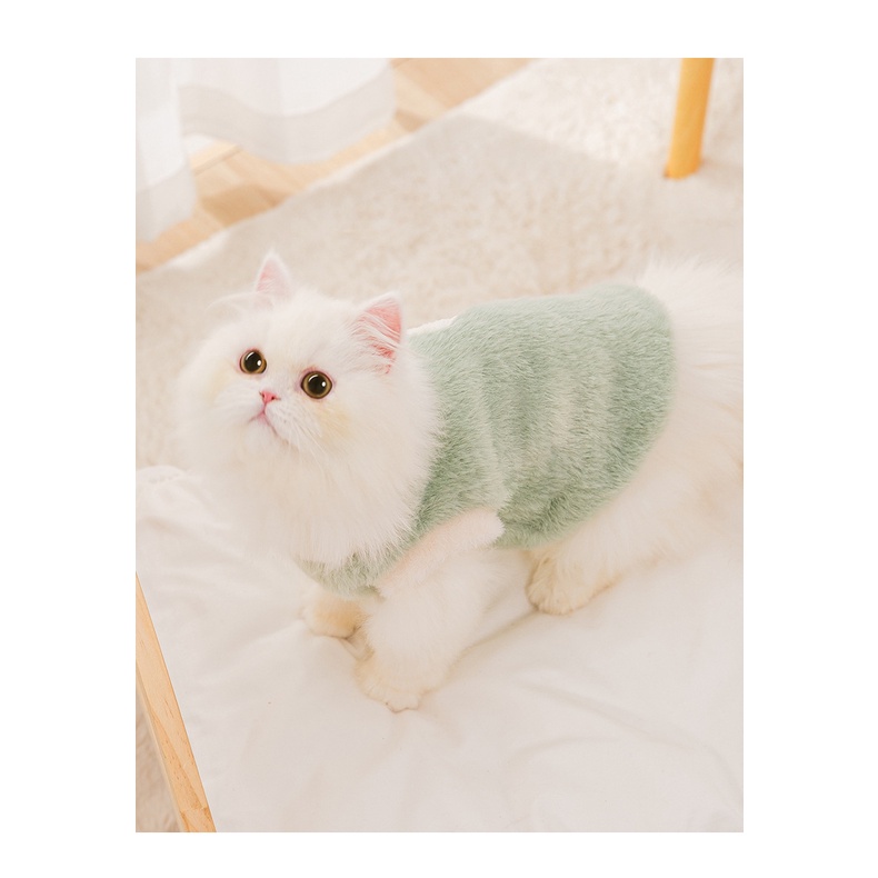 áo lông thêu hình chú cừu cho chó mèo