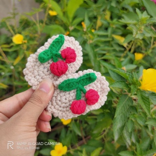 Kẹp Tóc Handmade Bằng Len Cherry