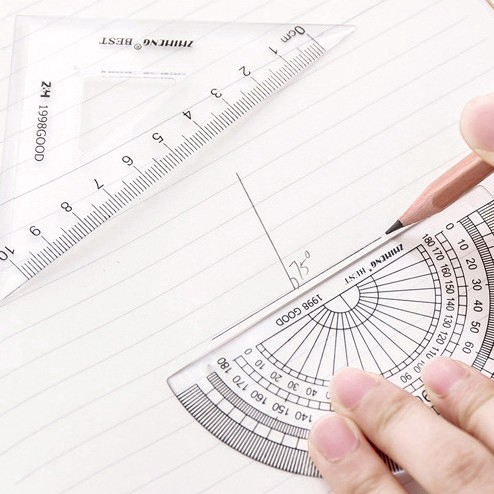 Bộ 4 cây thước đo góc trong suốt chuyên dụng cho học sinh