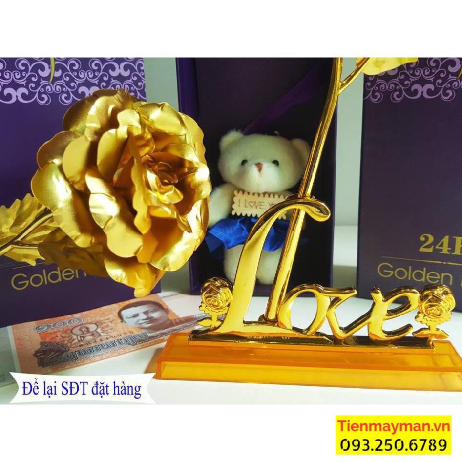 [SALE TUỘT QUẦN] Quà tặng Vip 14/2 8-3 : Combo Hoa Hồng Mạ Vàng 24k sang chảnh 8 món - tặng kèm dây chuyền bạc