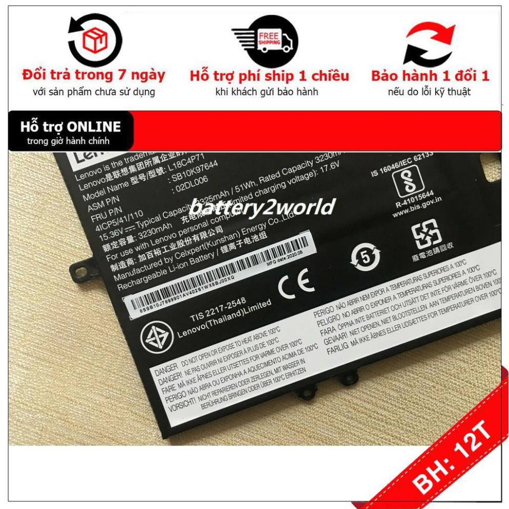 [BH12TH] ⚡️[Sạc zin] Pin Lenovo ThinkPad X1 Carbon 7th Gen 2019 L18L4P71 L18C4P71 L18M4P72