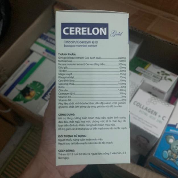 Bổ não CERELON GOLD hoạt huyết dưỡng não, ngăn ngừa tai biến, giảm các triệu chứng tiền đình