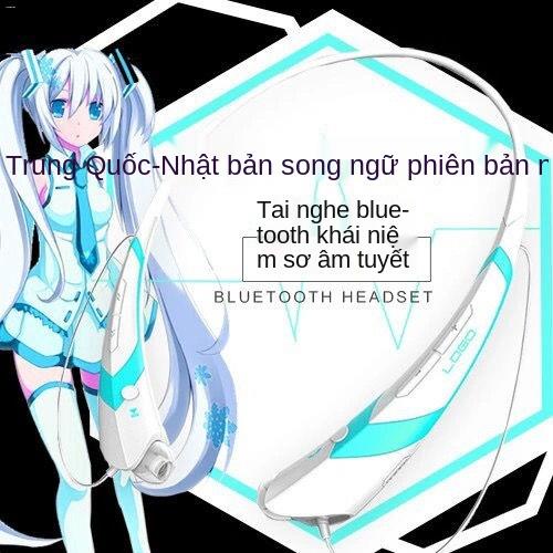 ₪✉♠Tai nghe Bluetooth không dây Hatsune Luminous Snow thế hệ thứ hai ngoại vi Miku Tương lai đeo móc treo cổ
