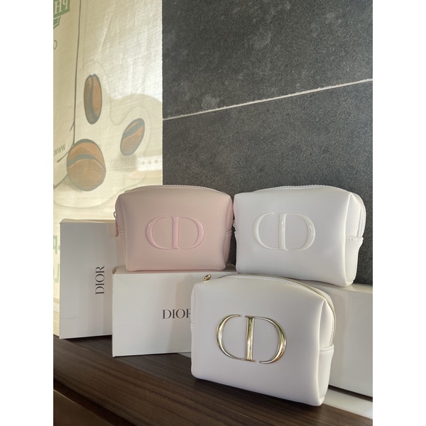 Túi đựng mỹ phẩm Dior Gift màu hồng ,trắng unbox