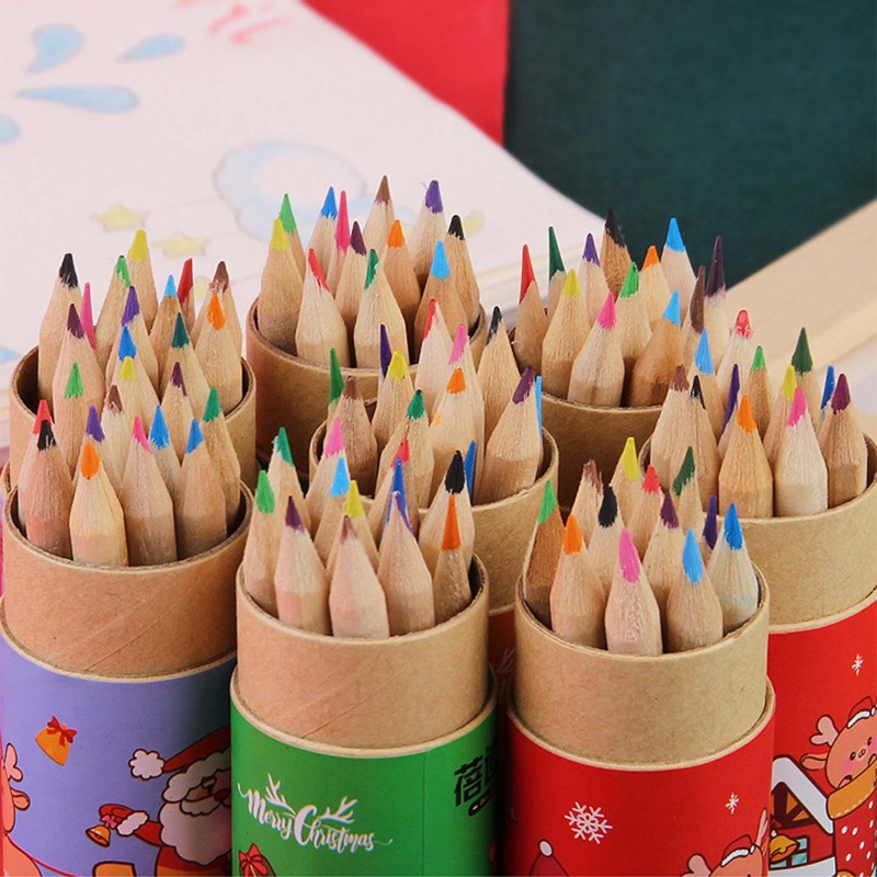Bút Chì Màu 12 Màu Chất Lượng Cao Dành Cho Tiệc Giáng Sinh