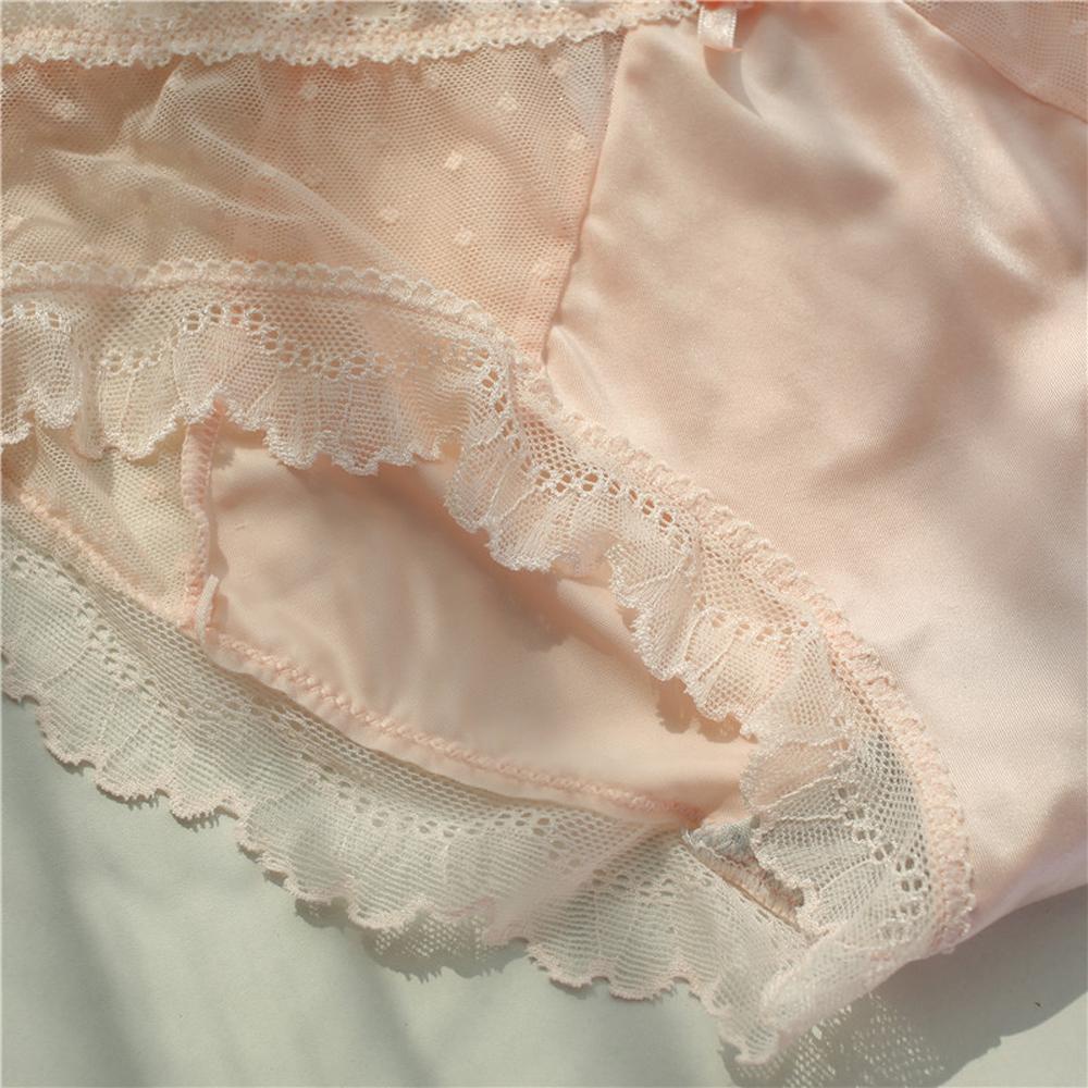 Quần Lót Lưới Không Đường May Thắt Nơ Họa Tiết Chấm Bi Gợi Cảm Cho Nữ