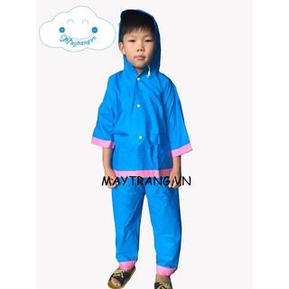 ÁO MƯA BỘ EM BÉ - PVC - ĐỎ