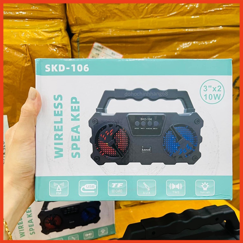 LOA KARAOKE BLUETOOTH TẶNG KÈM MICRO MÃ SKD 106 CHẤT LƯỢNG CAO