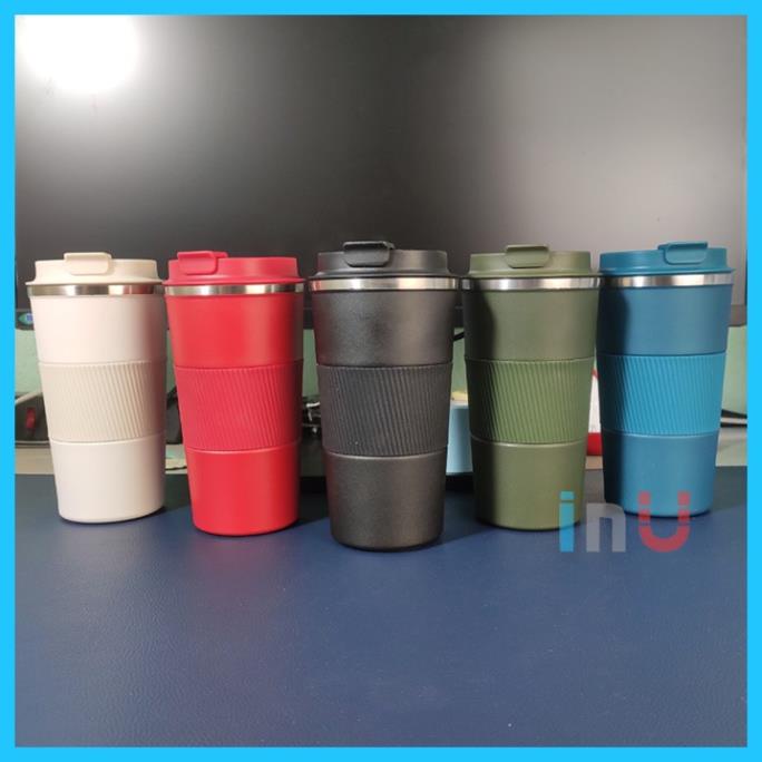 - Ly giữ nhiệt 510ml uống trà, cà phê mang đi, bọc silicon giúp cầm chắc tay