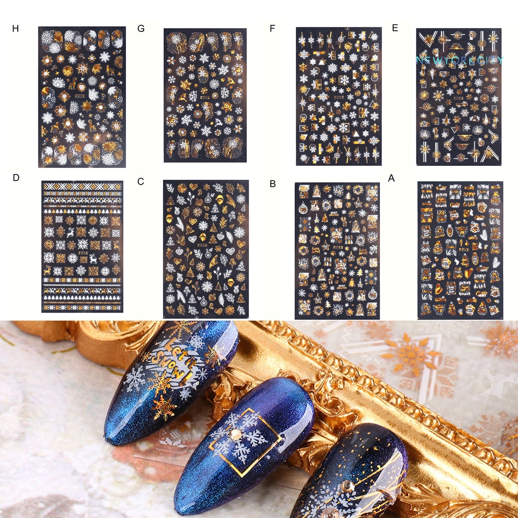 Miếng Dán Trang Trí Móng Tay Hình Bông Tuyết Nhiều Màu Sắc