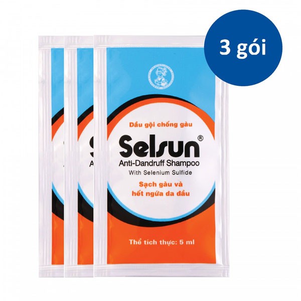 BỘ 3 GÓI DÙNG THỬ DẦU GỘI TRỊ GÀU SELSUN X 5ML