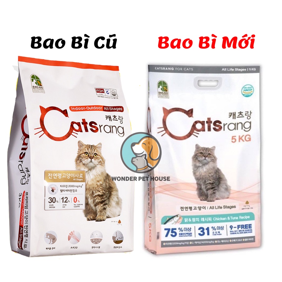 Hạt Mèo Catsrang (Zip) 1kg Hàn Quốc - Dinh Dưỡng Tiêu Búi Lông Catrang Cat rang