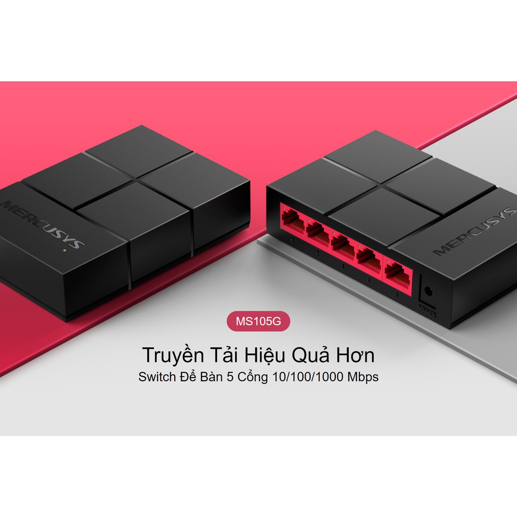 [Hỏa Tốc] Bộ Chia Tín Hiệu Để Bàn Mercusys MS105G 5 Cổng Switch Port 10/100/1000 Mbps