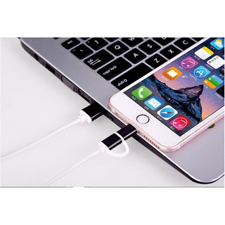 Cáp sạc 2 đầu micro Usb va Type c