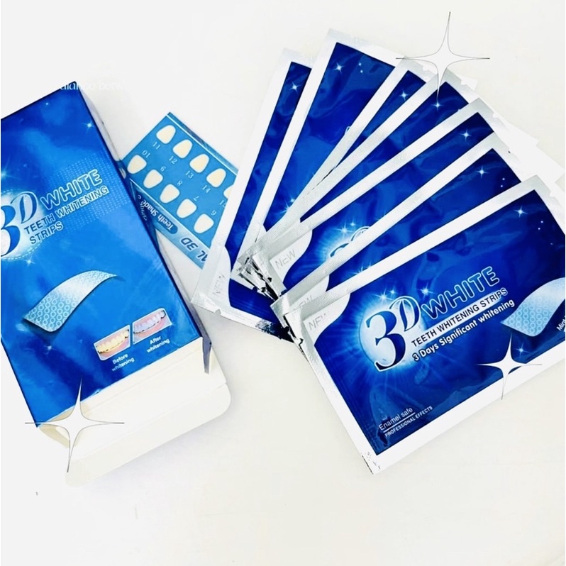 CHÍNH HÃNG Miếng Dán Trắng Răng 3D WHITE TEEH WHITENING STRIPS Hiệu Quả Sau 3 Lần Sử Dụng