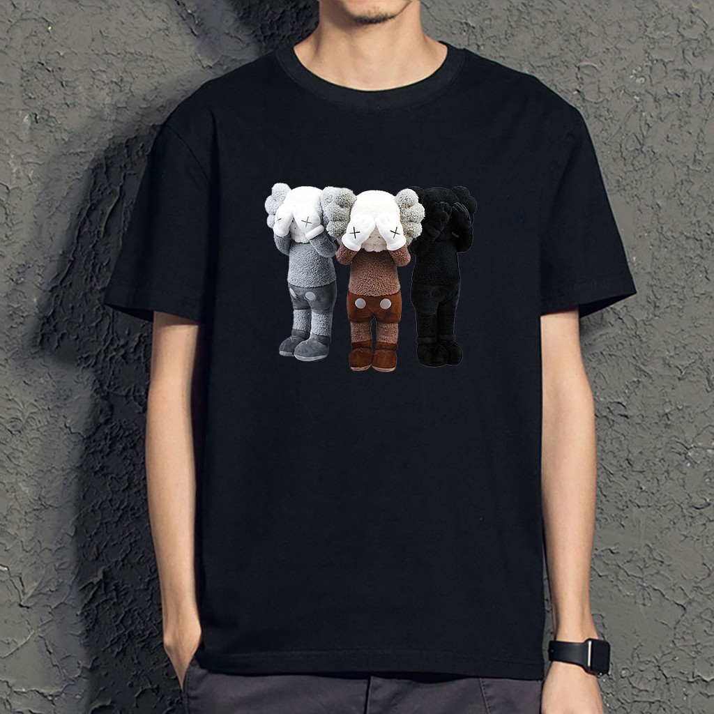 Áo thun unisex ngắn tay không cổ in hình KAWS thời trang - Bộ sưu tập áo phông unisex cá tính | BigBuy360 - bigbuy360.vn