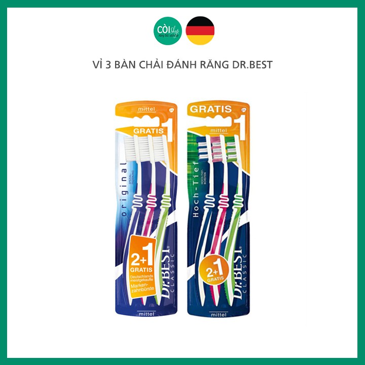 Vỉ 3 bàn chải đánh răng Dr,Best