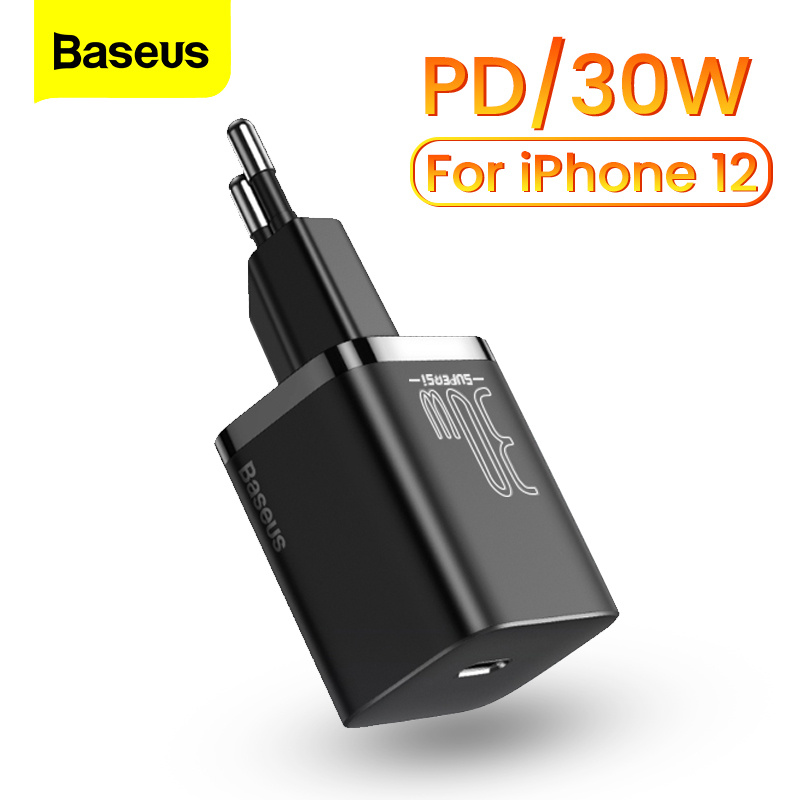 Củ sạc Baseus PD 30W USB Type-C QC3.0 dành cho iPhone 12 Pro Samsung Xiaomi