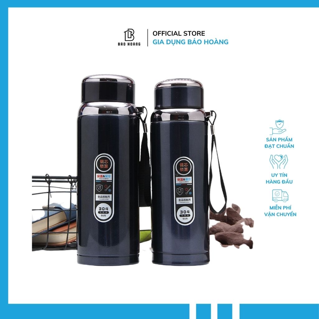 Bình giữ nhiệt 800ml inox 304 không gỉ chất liệu cao cấp, tuyệt đối an toàn cho sức khỏe người sử dụng.