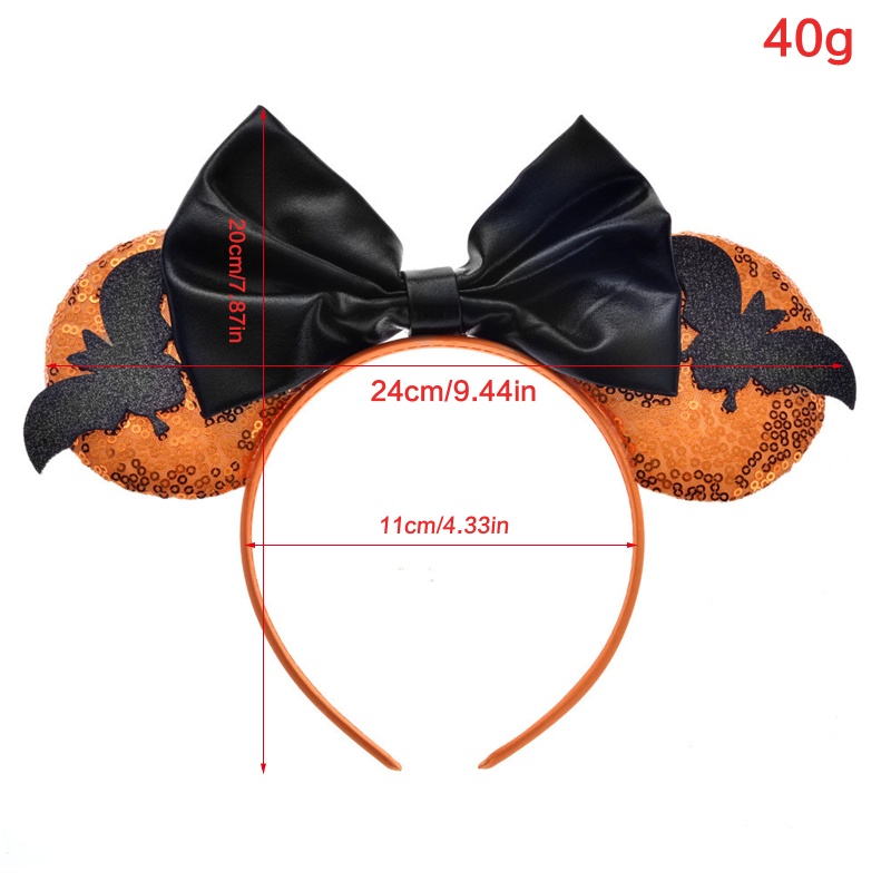 Băng Đô Nơ Hình Tai Chuột Đính Kim Sa Lấp Lánh Thời Trang Cho Bé Gái