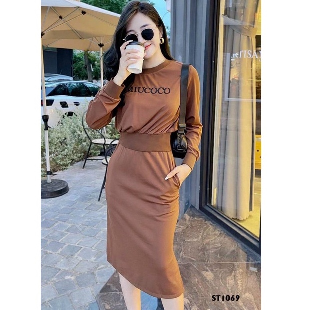 Set chân váy kèm áo tay dài thiết kế tôn dáng sang chảnh dự tiệc dạo phố Thời Trang đồ bộ nữ [XM Minh Phúc]
