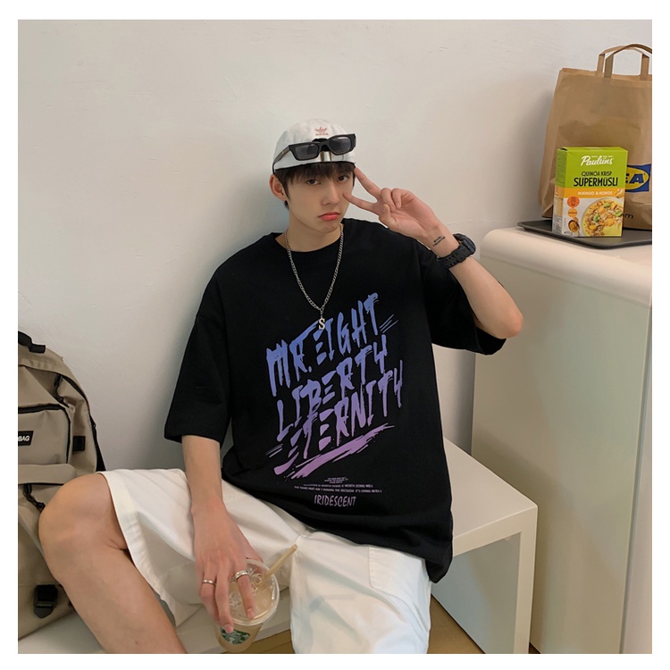 Áo Thun Tay Ngắn Dáng Rộng Thiết Kế Mới Có Size Lớn S-8Xl Thời Trang Mùa Hè Dành Cho Cặp Đôi