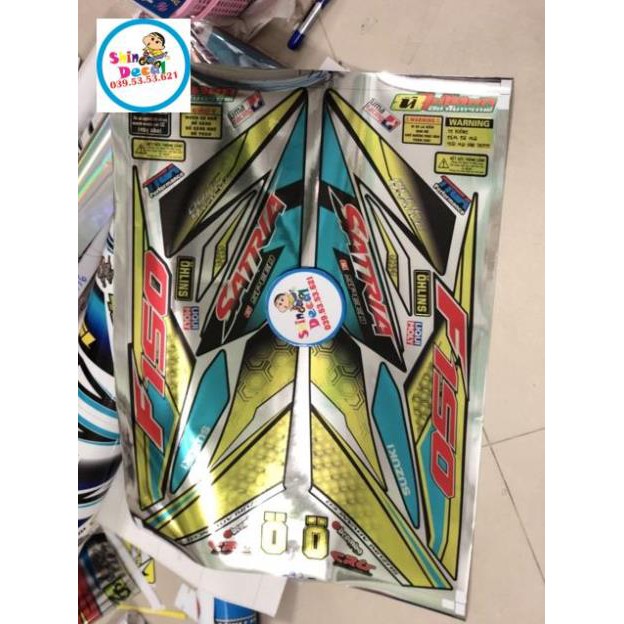 Tem rời Satria fi vàng xanh Crom cao cấp