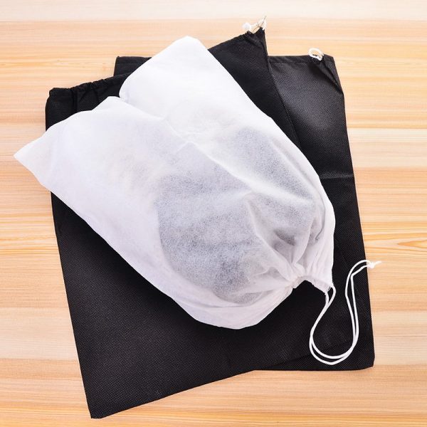 Túi dây rút màu trắng vải không dệt size to đựng giày, quần áo du lịch tiện ích  C243