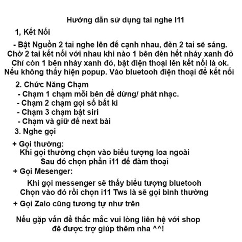 Tai nghe Bluetooth i11 TWS chính hãng - Bảo hành 12 tháng