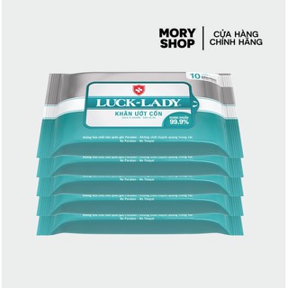 Combo 5 gói khăn ướt luck lady cồn - freeship 99k