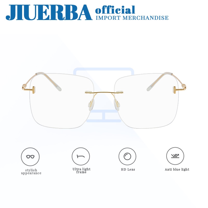 JIUERBA Kính Chống Bức Xạ Không Gọng Thời Trang Cho Nam Nữ