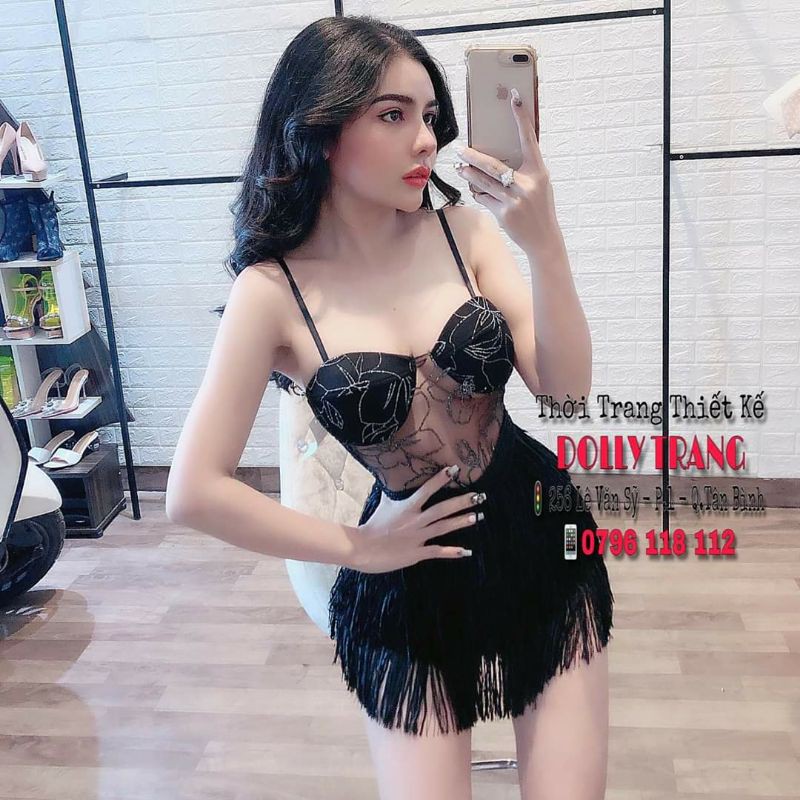 Jump 2 dây tua rua ren thêu