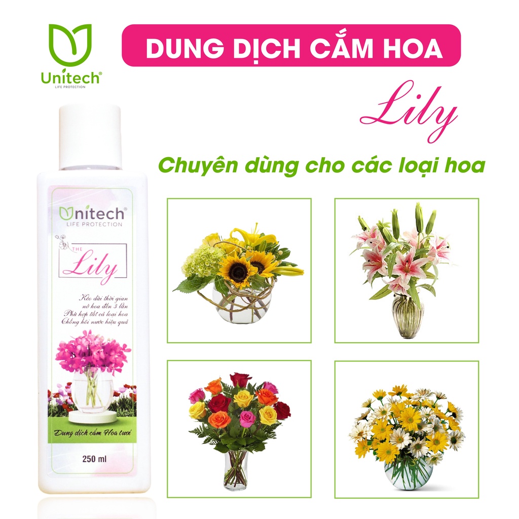 Nước cắm hoa lâu tàn LiLy - Khử mùi hôi nước, nhân ba thời gian nở hoa