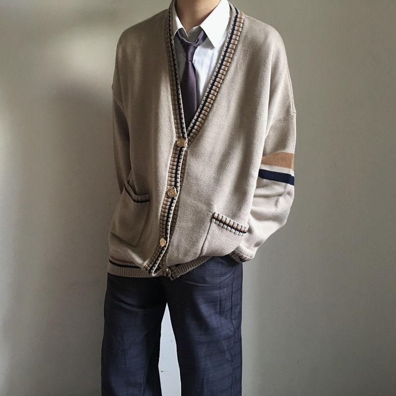 Áo Sweater Dệt Kim Tay Dài Cổ Chữ V Thời Trang Cho Nam | BigBuy360 - bigbuy360.vn