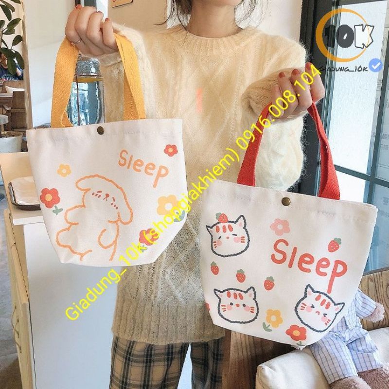 Túi tote vải, túi xách tay nữ nhỏ, túi quà tặng siêu đẹp (@14)