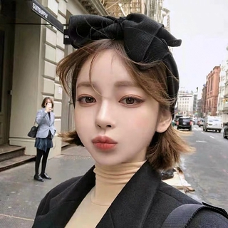 Băng Đô Cài Tóc Dệt Kim Bản Rộng Màu Trơn Phong Cách Hàn Quốc Cho Nữ