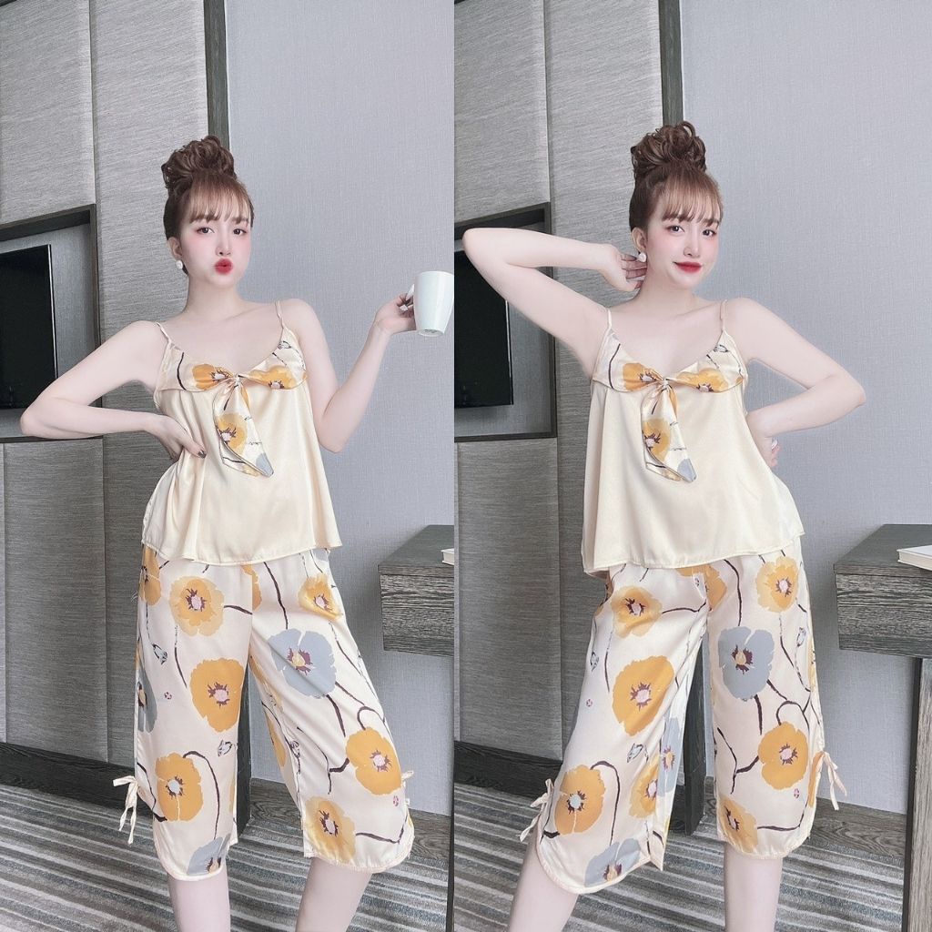 Đồ Ngủ Nữ, Đồ Ngủ Sexy lụa Latin cao cấp mềm mại xinh xắn &lt; 63KG