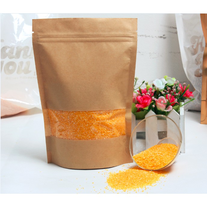 Túi zip giấy Kraft có cửa sổ 1kg/1size hàng đẹp sp y hình (cửa sổ tràn)