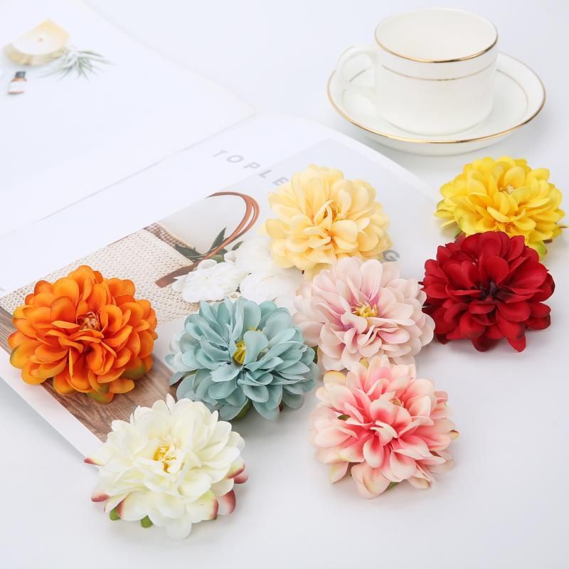 Đầu bông hoa lụa trang trí oản tài lộc, oản ngọc,tháp bánh,  tháp nước, giỏ quà Tết