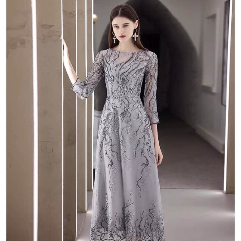 Đầm voan nữ cao cấp thiết kế đính hạt sang trọng kiêu sa QCNP2670