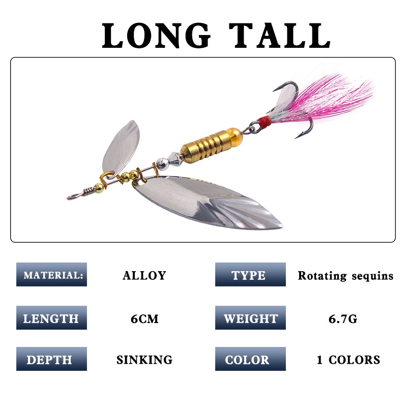 1 Mồi Câu Cá Giả Bằng Sequin Cứng 6.7g / 6cm