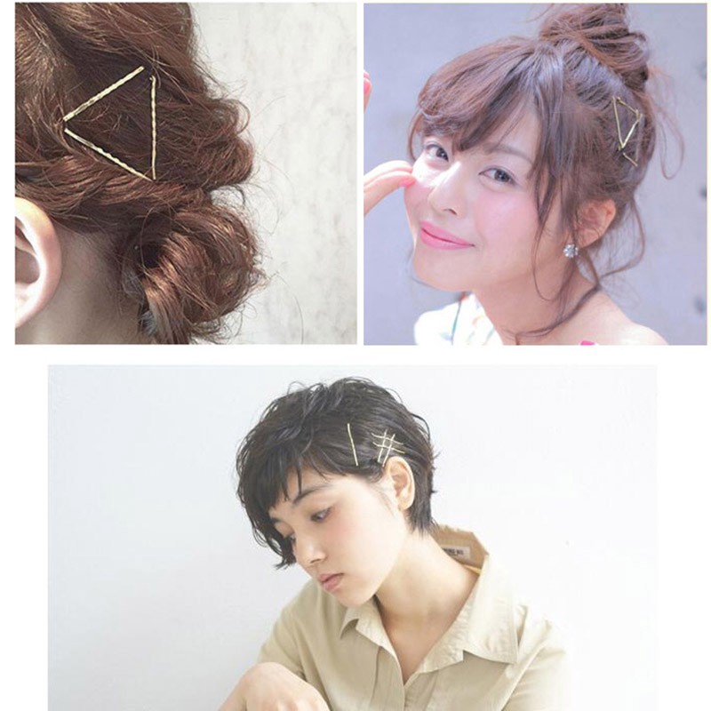 Kẹp tóc kim loại thiết kế đơn giản cho nữ