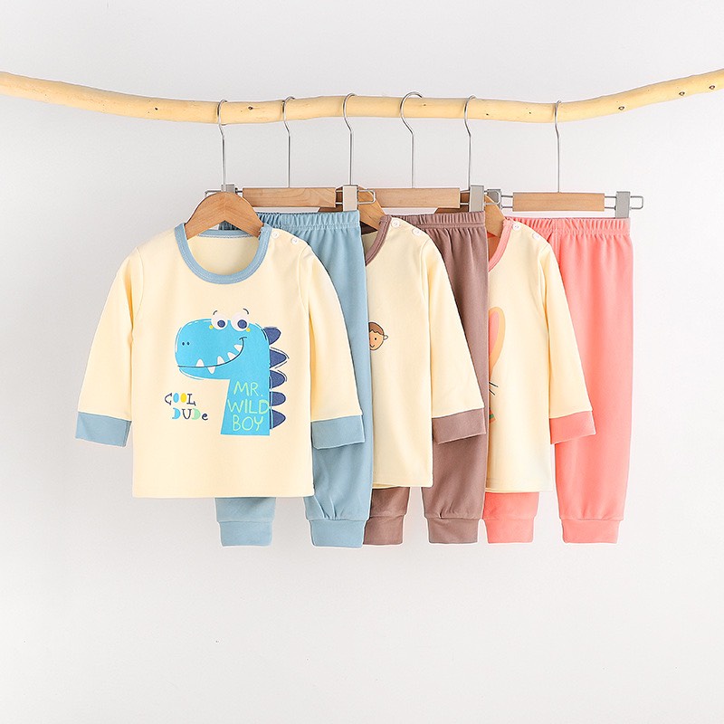 Bộ thu đông dài tay Cotton hàng Quảng Châu xuất Nhật cho bé trai bé gái