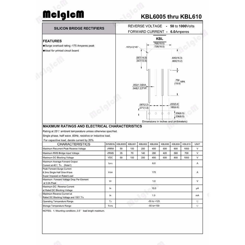 Bộ 10 linh kiện Điốt 6A 800v kbl608 | BigBuy360 - bigbuy360.vn