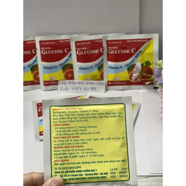 Combo 10 gói C ngậm tăng đề kháng bổ sung vitamin C mẫu mới cải tiến ngon hơn zai hơn