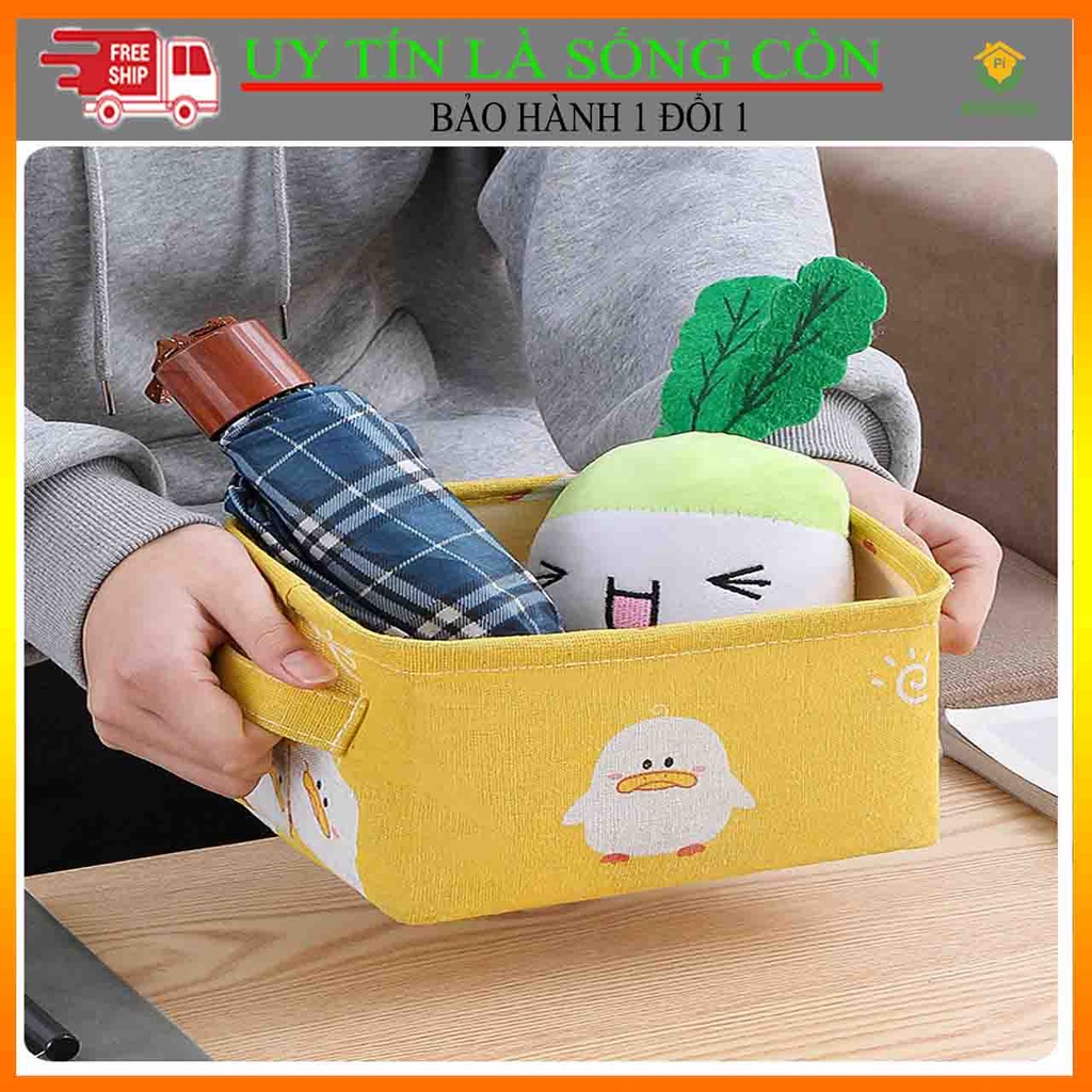 Giỏ Vải Đa Năng Pihouse, Giỏ Đựng Đồ Cá Nhân, Văn Phòng Vintage Chứa Mỹ Phẩm Để Bàn