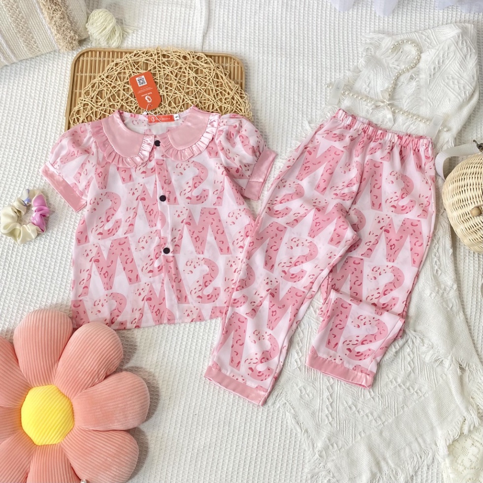 Bộ quần áo ngủ pijama cộc tay thiết kế từ lụa mango họa tiết xinh xắn cho - ảnh sản phẩm 4