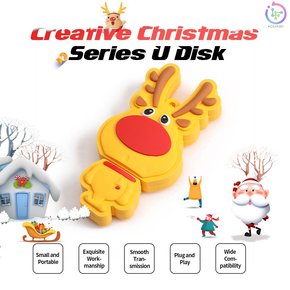 Creative Christmas Series U Disk Portable USB 2.0 High-speed Transmission U Disk Christmas Deer 64GB